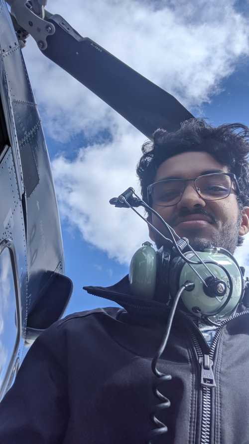 Ending on a good note, this is me getting ready for a heli ride over Waterloo last weekend